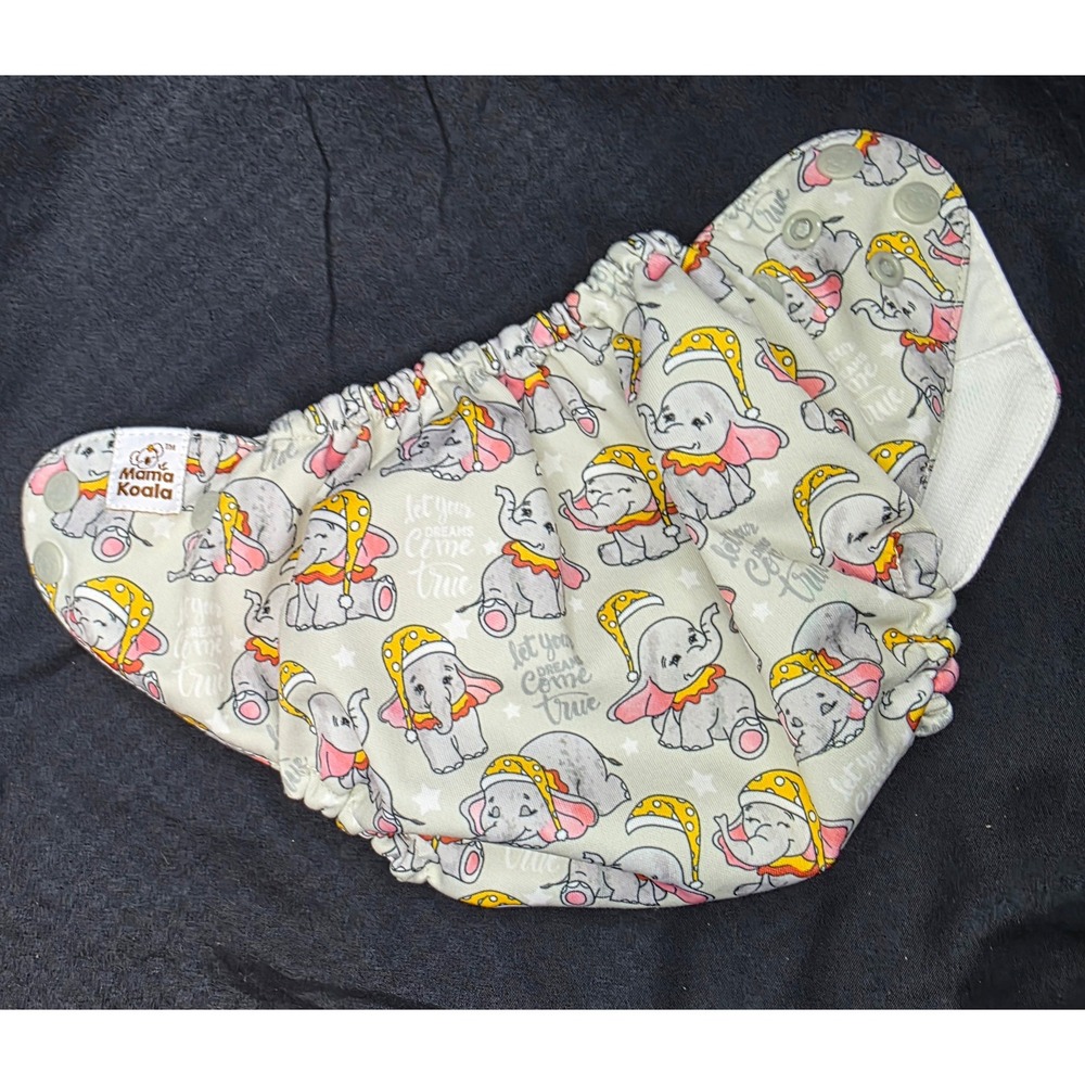 Mama Koala Cloth Diaper Reusable Cover‎ Snap Closure Elephant Print
